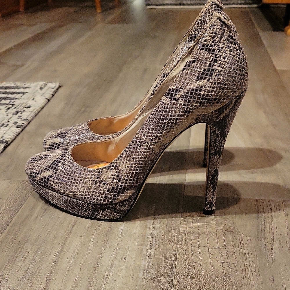 Michael Kors Brown and Tan Patterned Heels - Picture 2 of 5